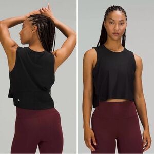 Lululemon Women Solid Black Better Everyday
Mesh Back Cropped Train Tank Top  8